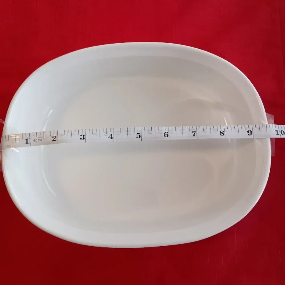 Two Corning ware French White Casserole Ovenware Dishes, F-6-B & F 12B - No lids